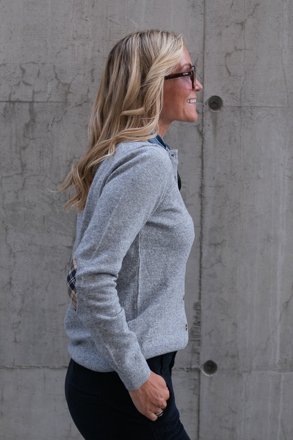 Pendle Knitted Cardigan Grey Marl