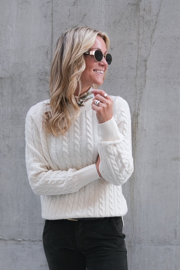 Ashdown Cable Knitted Jumper Ecru