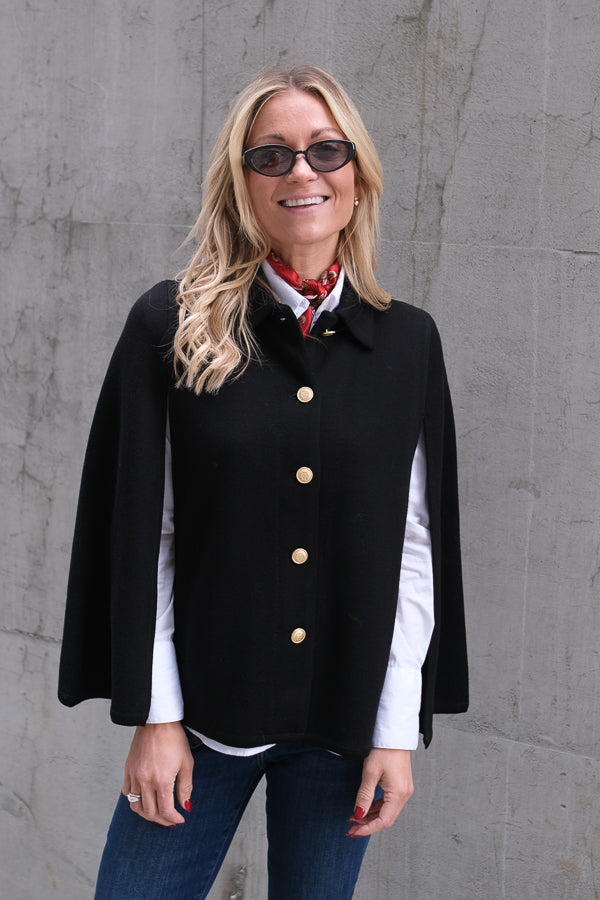 Maryan Knit Poncho Black