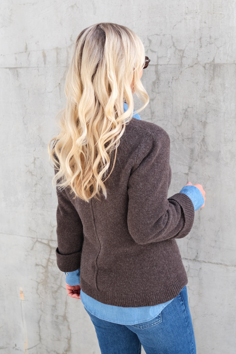 Tate Cardigan Cold Brown
