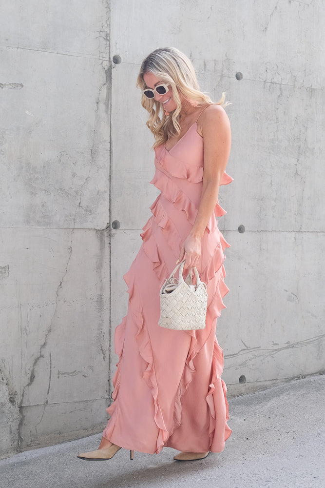 Jiselle Frill Dress Canyon Sunset