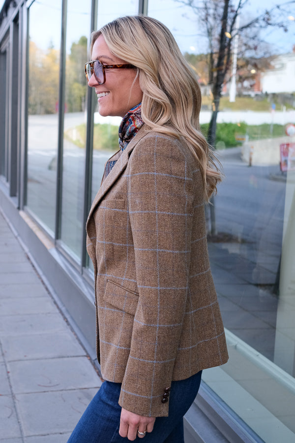 Remi B Check Blazer Beige