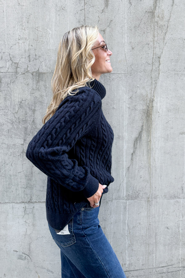 Ambleside Cable Knitted Jumper Navy