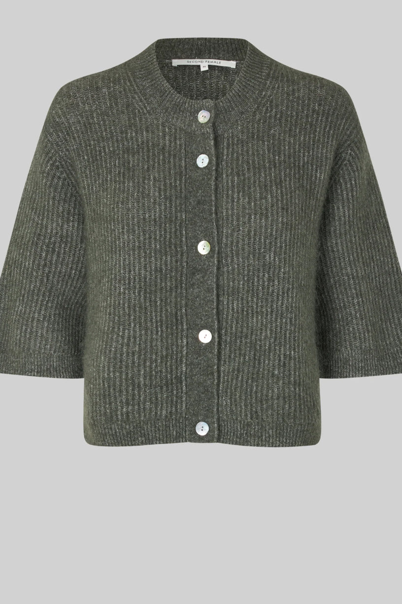 Andrea Knit Rib Cardigan Beluga