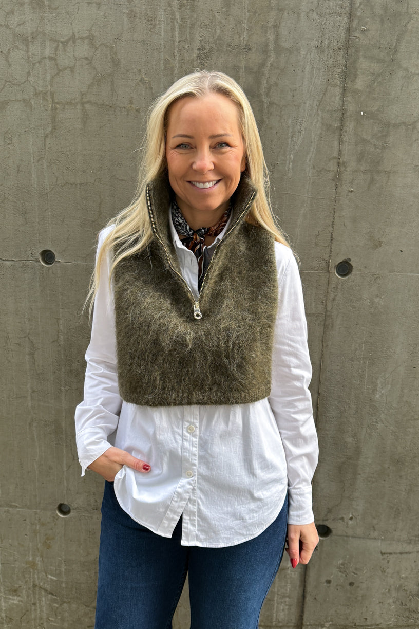 Belinda Chunky High Neck Moss Green