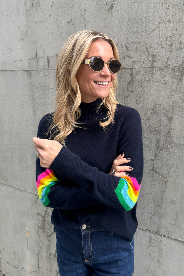 Sweater Navy Multicolour Stripes