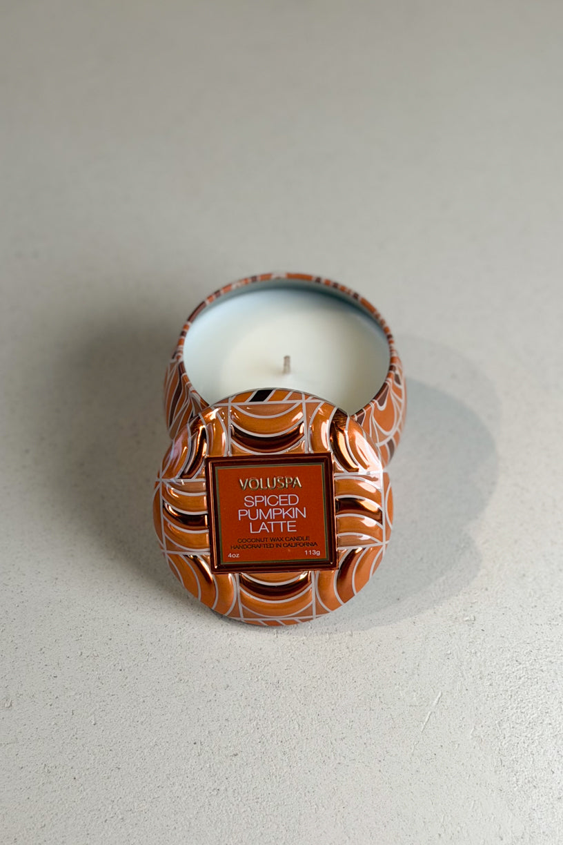 Mini Tin Candle 25tim Spiced Pumpkin Latte