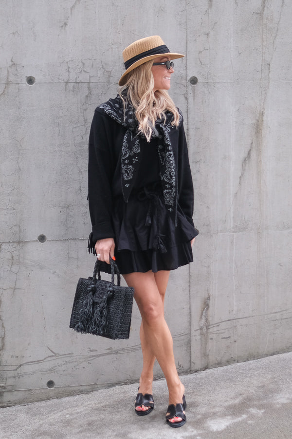 Sigrid Straw Bag Black