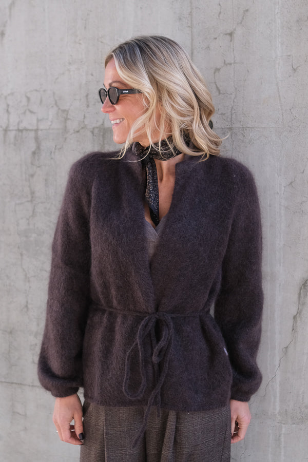 Fredrikke Chunky Cardigan Dark Brown