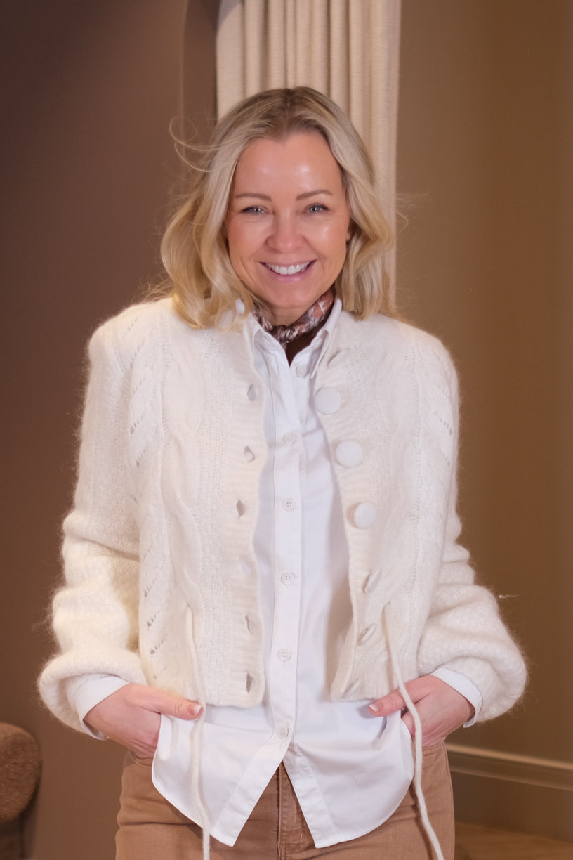 Sophia Chunky Cardigan Bright White