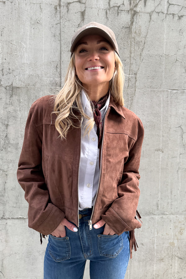 Sue Jacket Goat Suede Marrone