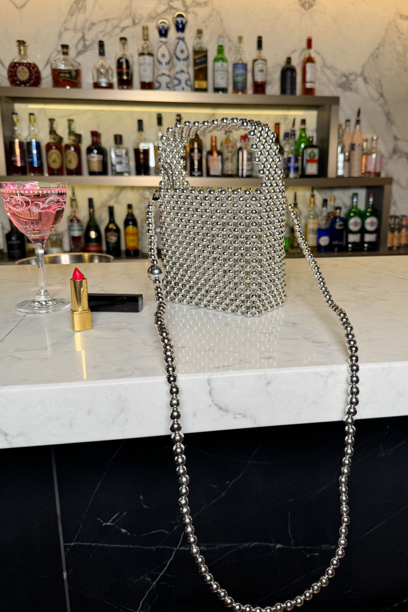 Day Beaded Chrome Handbag Silver