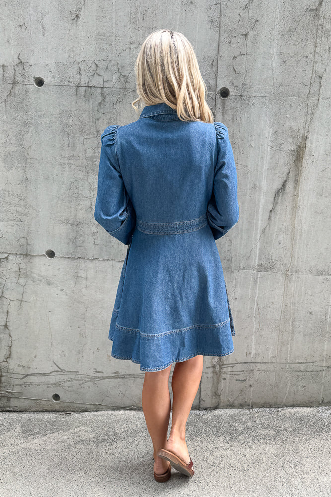 Denim Mini Dress French Blue