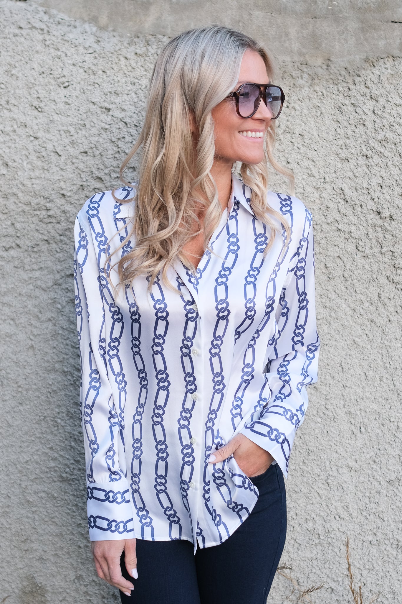 Dorian Silk Shirt Chain Stripe