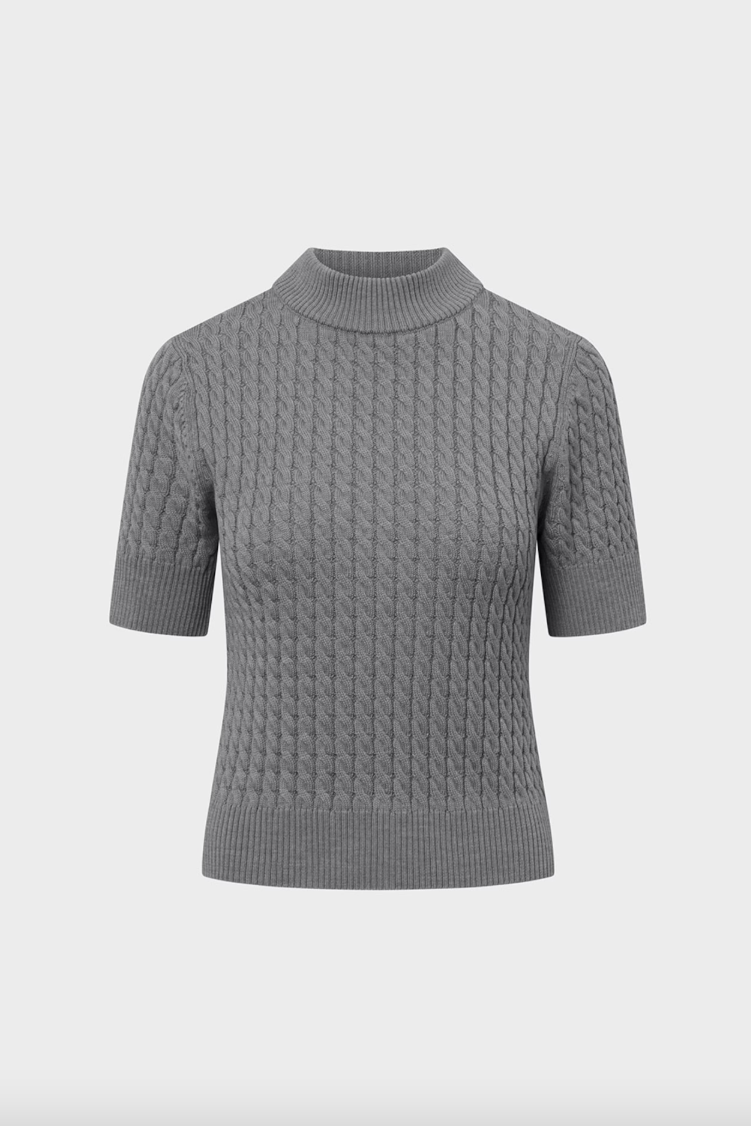 Nalia Knitted Top Grey Melange