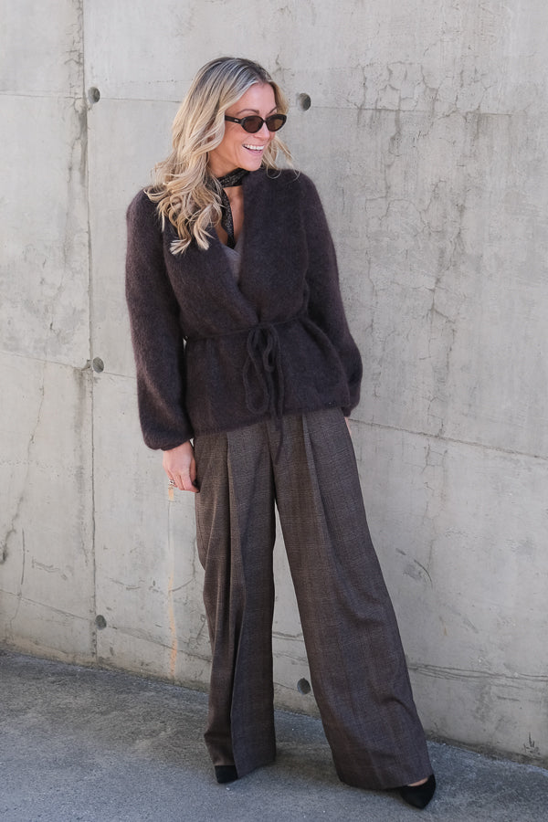 Fredrikke Chunky Cardigan Dark Brown