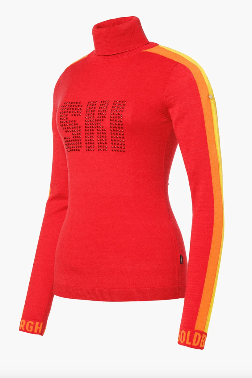 Lucia Long Sleeve Knit Sweater Flame