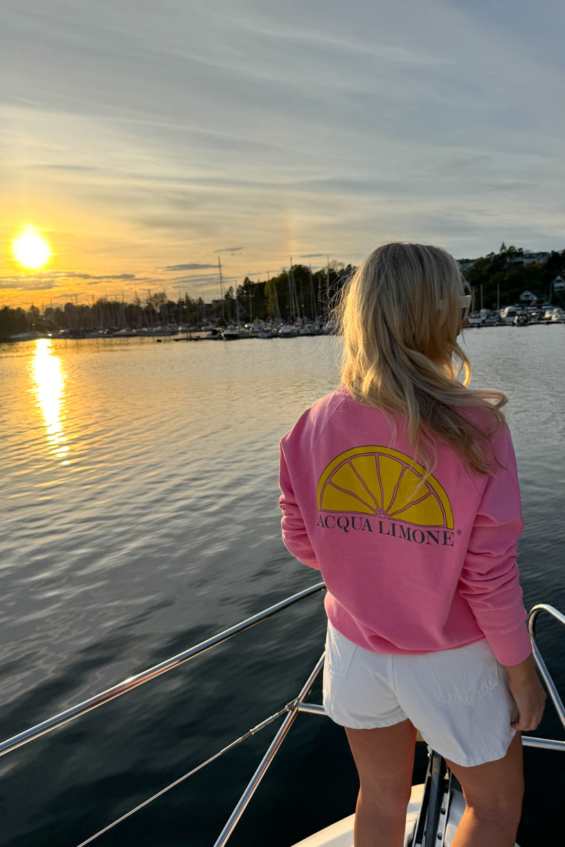 College Classic Sweater Hot Pink
