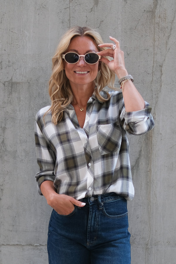 Hunter Shirt Olive Ivory