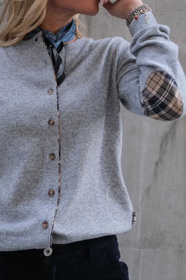 Pendle Knitted Cardigan Grey Marl