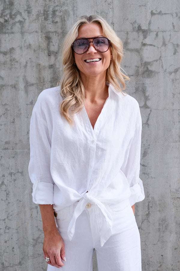 Pia Linen Shirt white