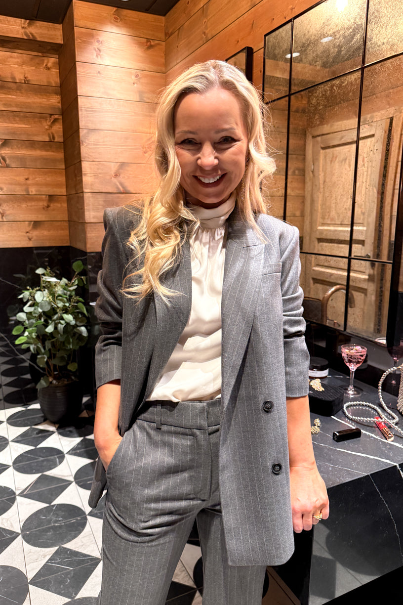 Frida Blazer Meteorite Pinstripe