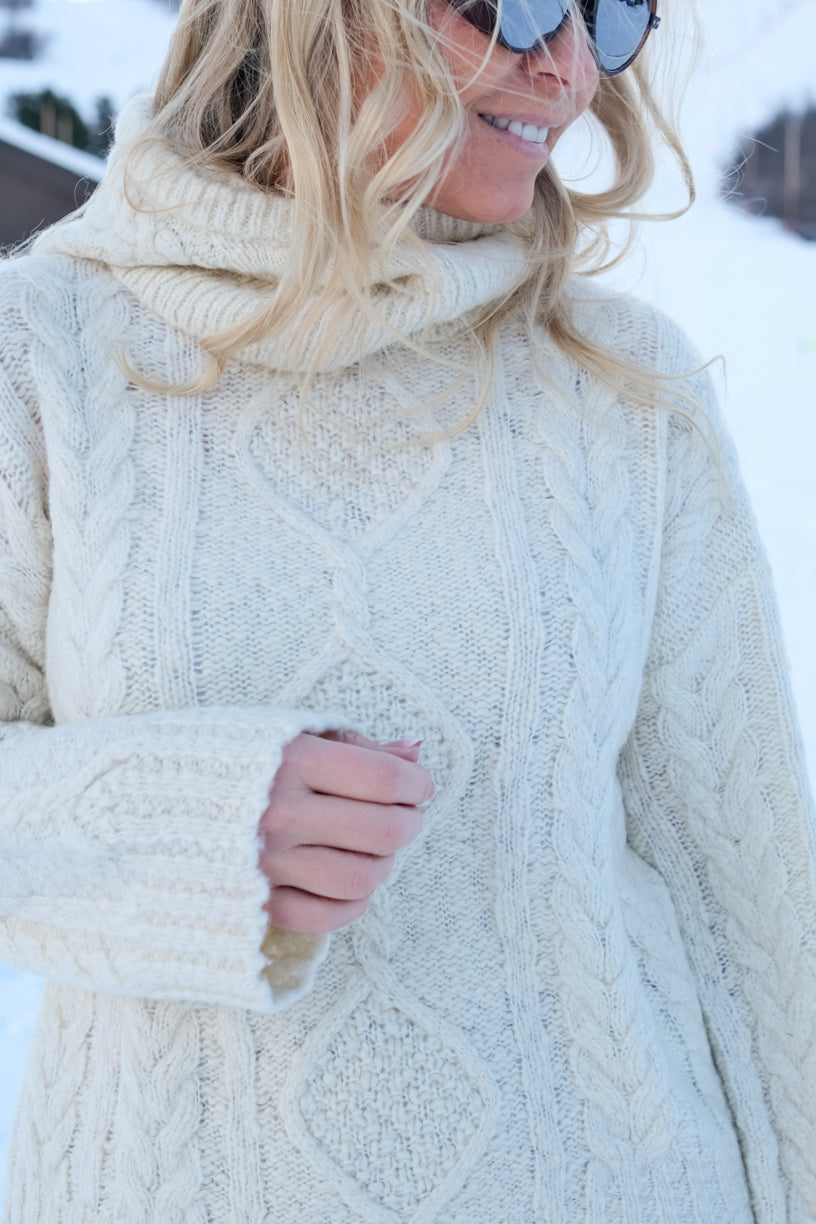Carole Cable Knit Sweater Off White