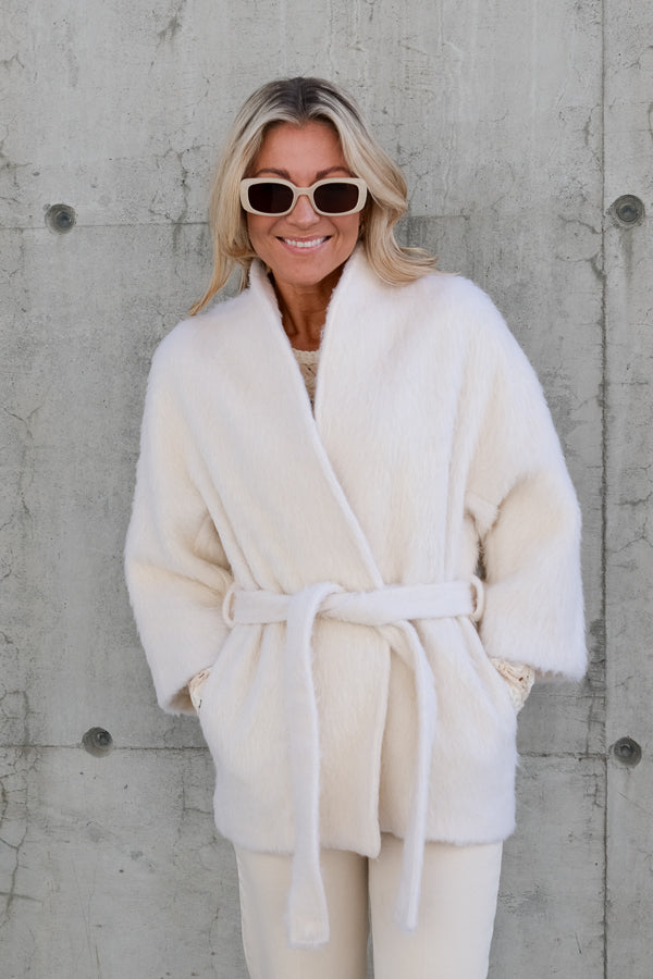 Akiko Wool Mohair Jacket Eggshell