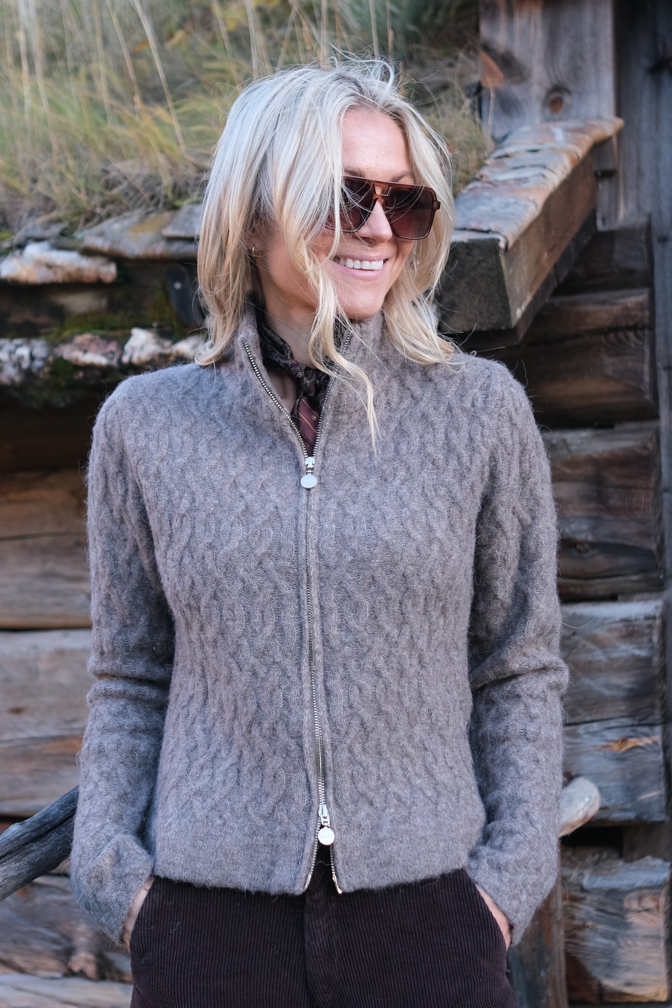 Nelly Alpaca Cardigan Walnut