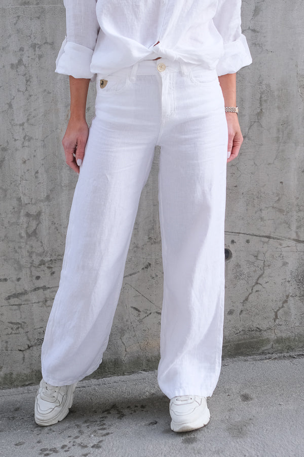 Culotte Linen Pants White