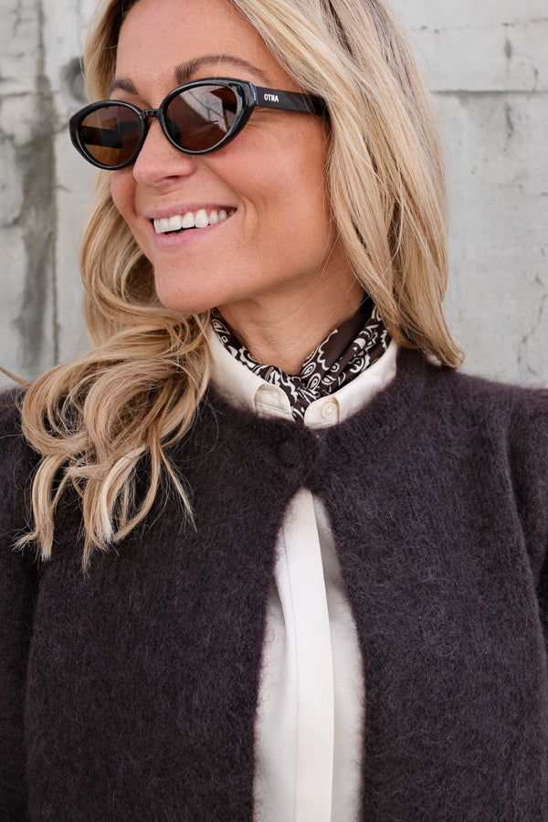 Amelia Chunky Cardigan Dark Brown