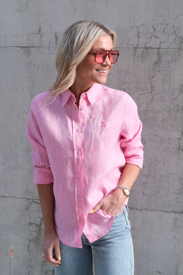 ARC Linen Classic Shirt Pink