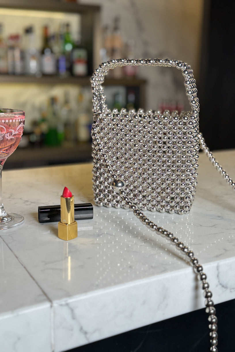 Day Beaded Chrome Handbag Silver
