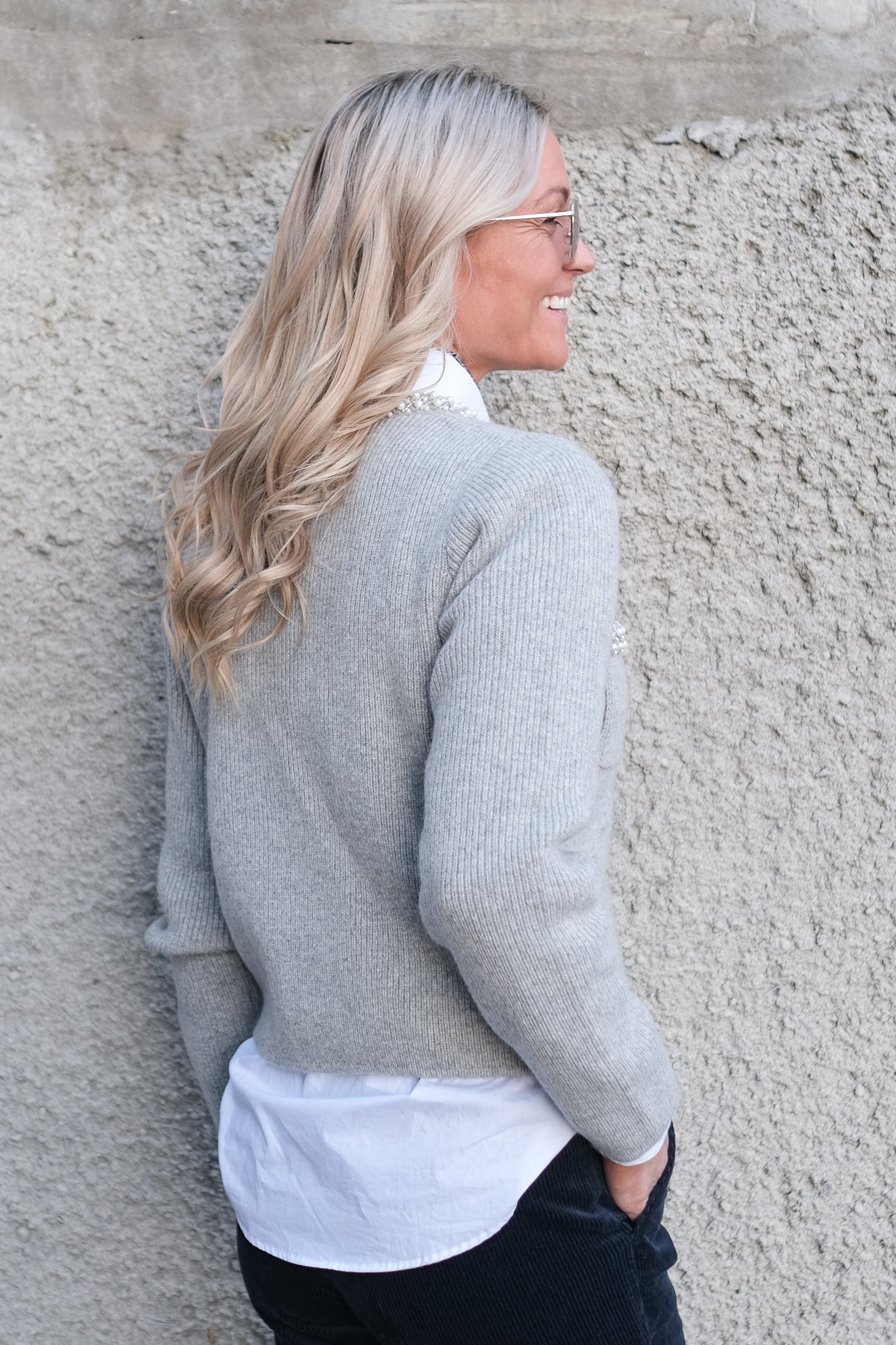 Garvi Cardigan Gris Chine