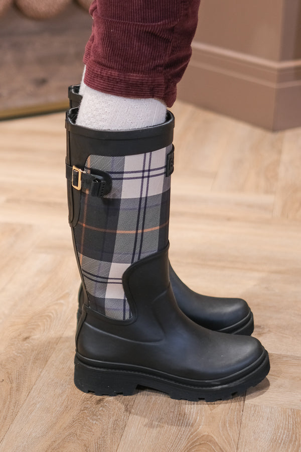 Dena Tall Welly Boots Black