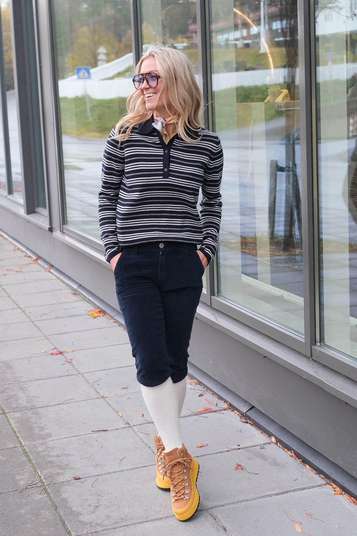 Cassie Stripe Dark Navy Multi