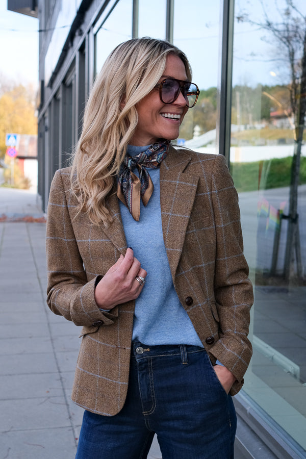 Remi B Check Blazer Beige