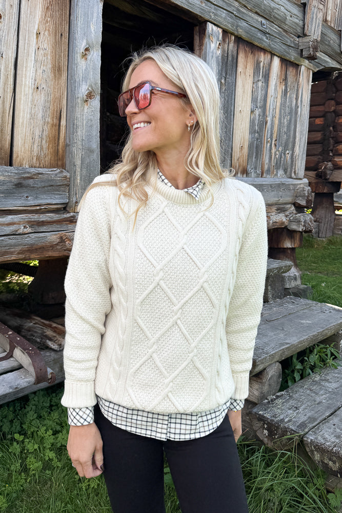 Burne Crew Knitted Jumper Ecru