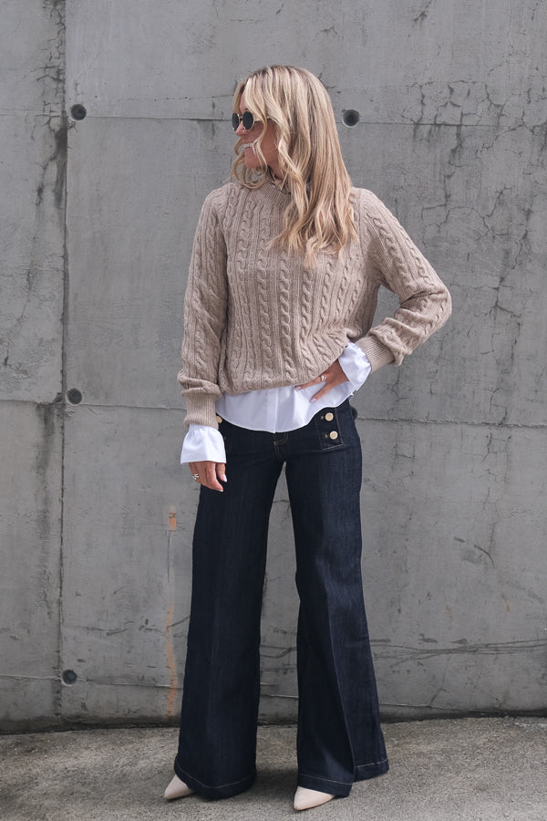 Ashdown Cable Knitted Jumper Honey
