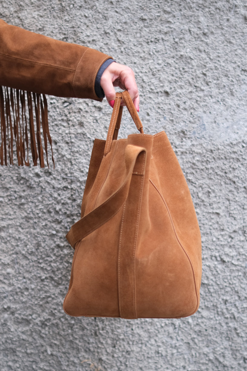 Sac Large Suede Cognac