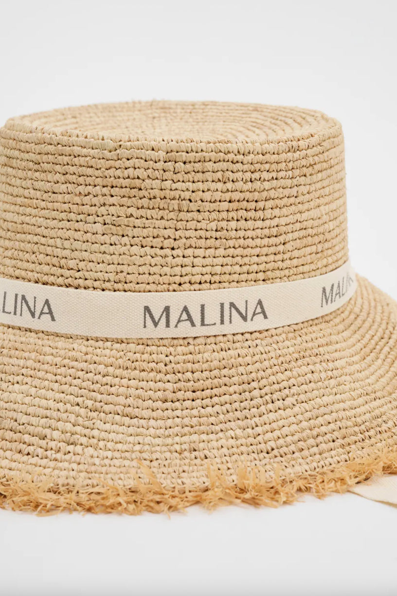 Judith Fringe Trimmed Raffia Hat Natural