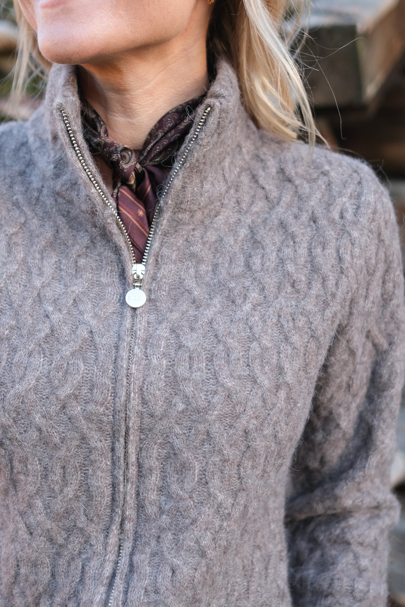 Nelly Alpaca Cardigan Walnut