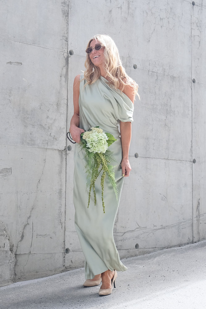Vanessa Satin Maxi Dress Desert Sage