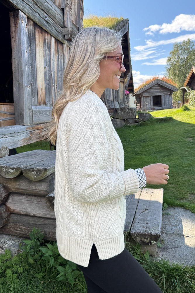 Burne Crew Knitted Jumper Ecru