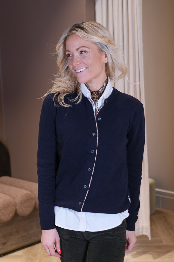 Pendle Knitted Cardigan Navy