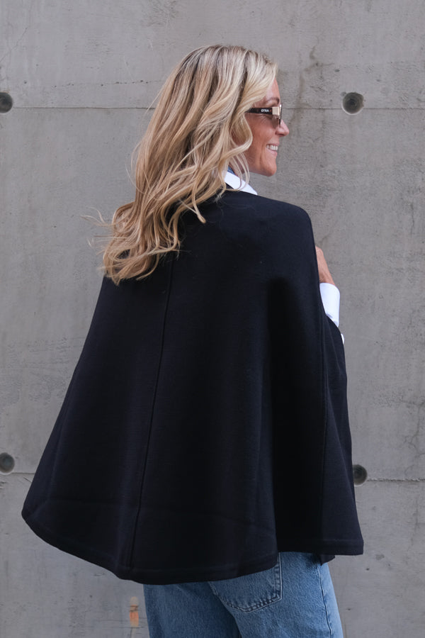 Mary Knitted Poncho Navy