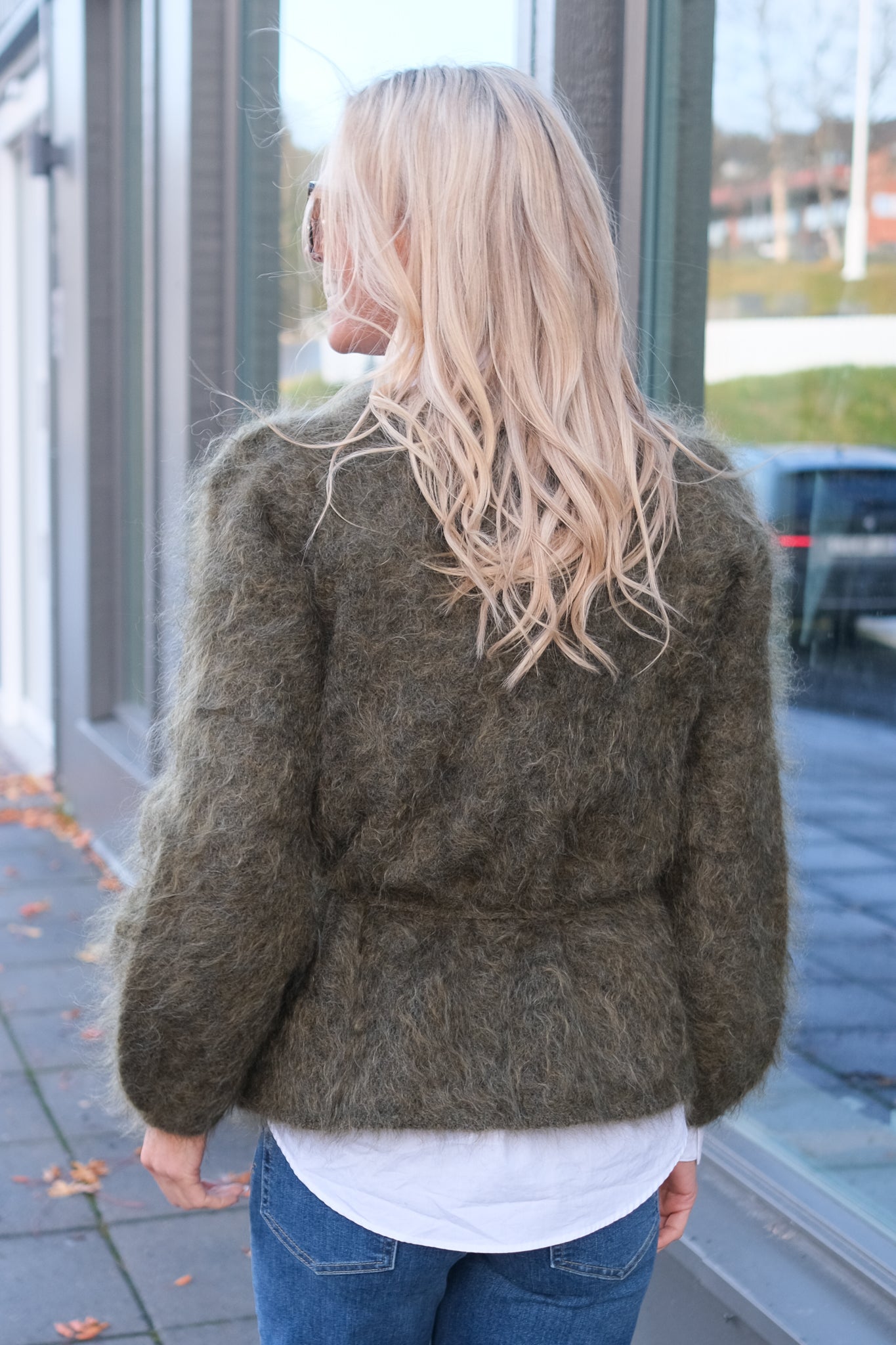 Fredrikke Chunky Cardigan Moss Green