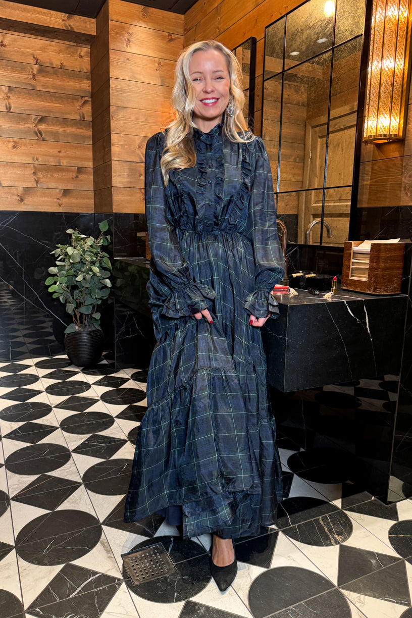 Check Showpiece Dress Green Check