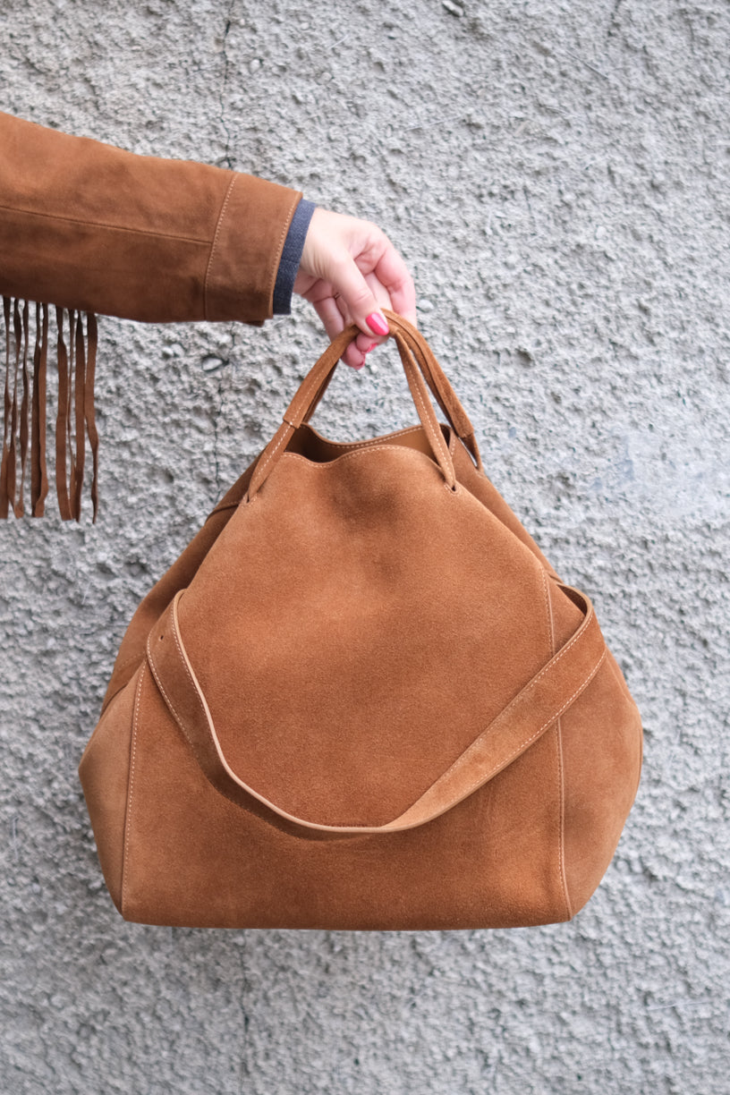 Sac Large Suede Cognac