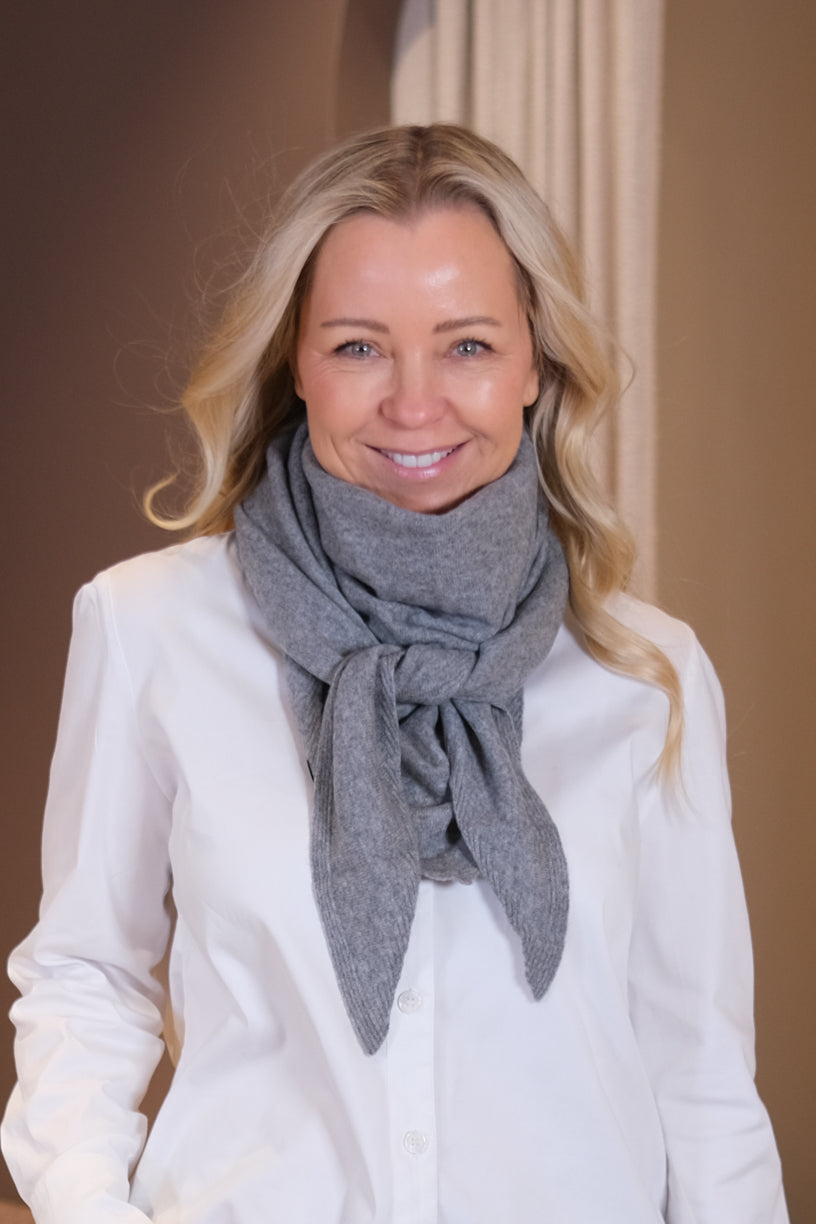 Mira Wool Cash Scarf Grey Melange